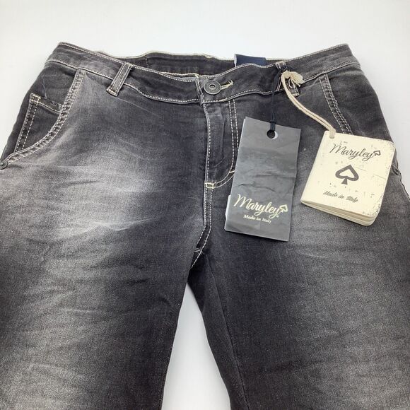 Maryley Womens Made in Italy Jeans‎ Black Size 10 NWT - Picture 6 of 13